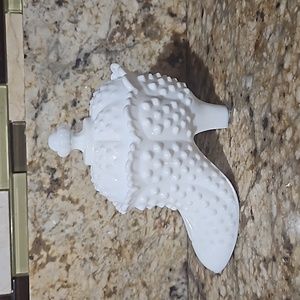 Vintage Fenton white milk glass boot.